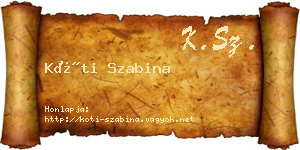 Kóti Szabina névjegykártya