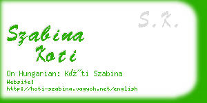 szabina koti business card